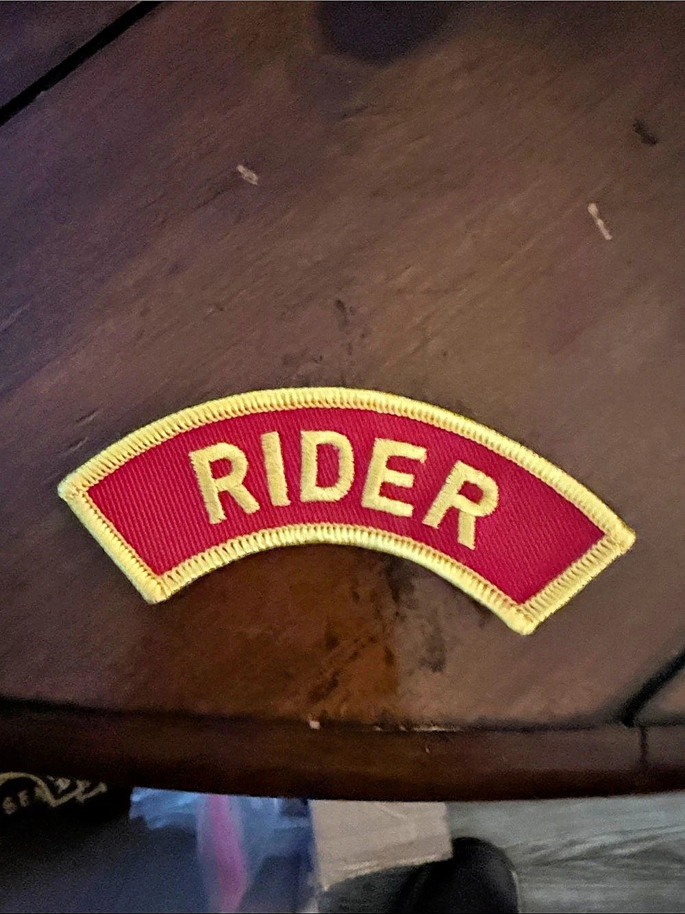 Rider Embroidered Patch Red
